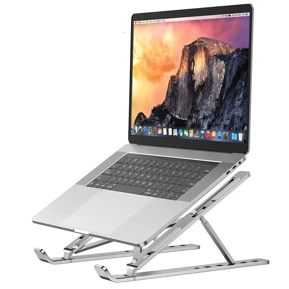 Foldable Aluminum Laptop Stand — Silver