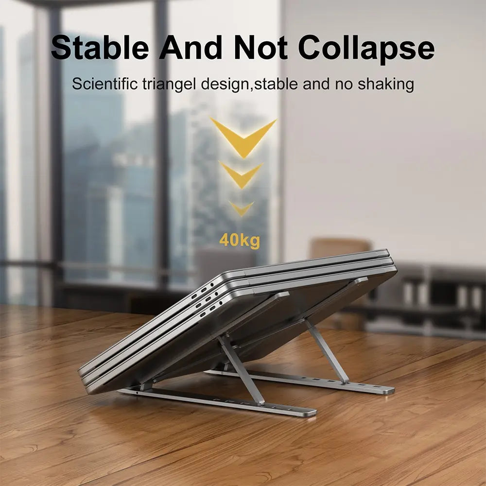 Foldable Aluminum Laptop Stand — Silver